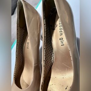 Women’s Leather Nude Steve Madden Girl Getta Heels